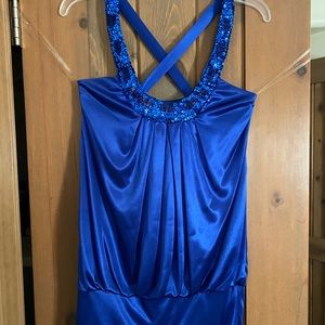 Royal blue sequin cocktail dress